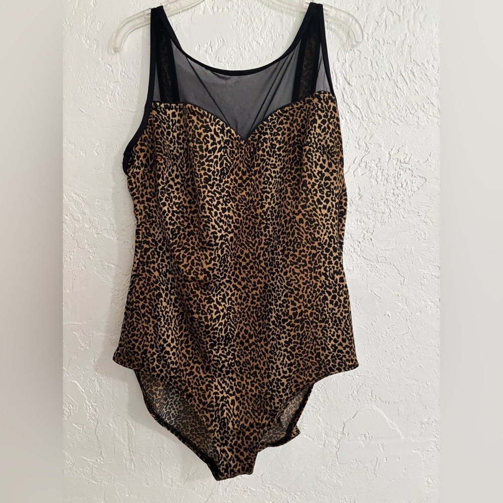 Allure Animal Print Bodysuit with Black Accents size 16